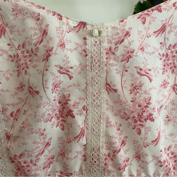 Vintage Laura Ashley Pink Floral Shabby Chic Cottage Core Mini 90’s Dress - Picture 6 of 15